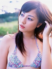 Yumi Sugimoto hot asian babe at the beach in her bikini